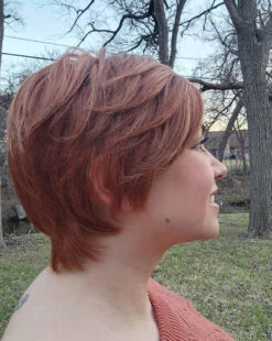 Billie Wig By Envy | Human Hair/Synthetic Blend -Wig Discount Store BilliebyEnvyLighterRed3Side