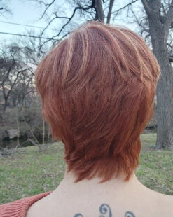 Billie Wig By Envy | Human Hair/Synthetic Blend -Wig Discount Store BilliebyEnvyLighterRed4Back