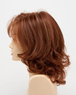 Danielle Wig By Envy | Mono Top | Human Hair | Synthetic Blend -Wig Discount Store DanielleLeftSide LighterRed