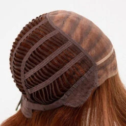 Danielle Wig By Envy | Mono Top | Human Hair | Synthetic Blend -Wig Discount Store DanielleSide LighterRed