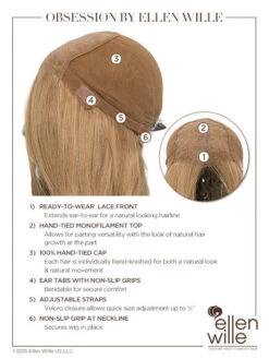 Obsession Wig By Ellen Wille | Mono Top -Wig Discount Store EWOBSESS Cap Details