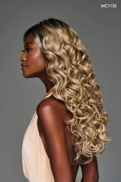 Laila Wig By Kim Kimble | Heat-Friendly Synthetic -Wig Discount Store KK Laila Model2 Side1