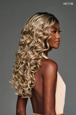 Laila Wig By Kim Kimble | Heat-Friendly Synthetic -Wig Discount Store KK Laila Model2 Side2