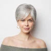 Pixie TP Mono Topper By Amore | Mono Top | Synthetic/Heat-Friendly Synthetic Blend -Wig Discount Store PixieTPMono SilverStone1