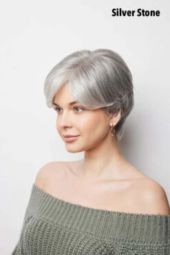 Pixie TP Mono Topper By Amore | Mono Top | Synthetic/Heat-Friendly Synthetic Blend -Wig Discount Store PixieTPMono SilverStone2