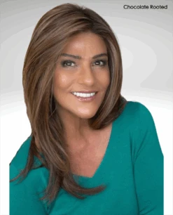 Music Wig By Ellen Wille | Heat-Friendly Synthetic -Wig Discount Store cEWMUSICChocolateRootedFRONT1